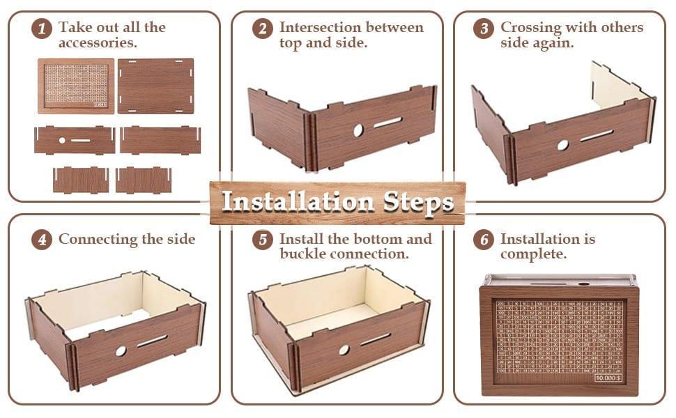 Wooden Umrah Saving Box - Save 210,000 Smartly for Your Umrah Journey