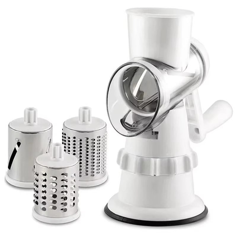 3 in 1 manual vegetable cutter showing stainless steel blades and ergonomic design for easy vegetable slicing