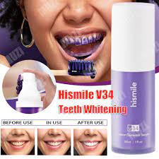 30ml V34 Whitening Toothpaste showing whitening formula for teeth and gum care