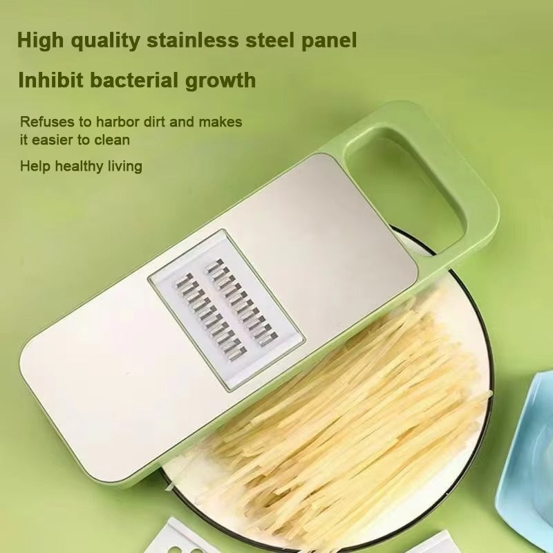 5 in 1 Vegetable Cutter-Kitchen Slicers showing stainless steel blades and ergonomic design for easy vegetable slicing