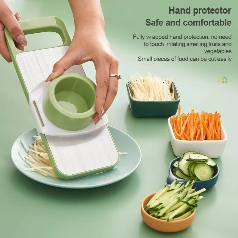 5 in 1 Vegetable Cutter-Kitchen Slicers showing stainless steel blades and ergonomic design for easy vegetable slicing