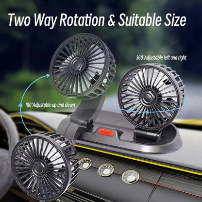 SOGO 12v portable double-headed fan for car and home