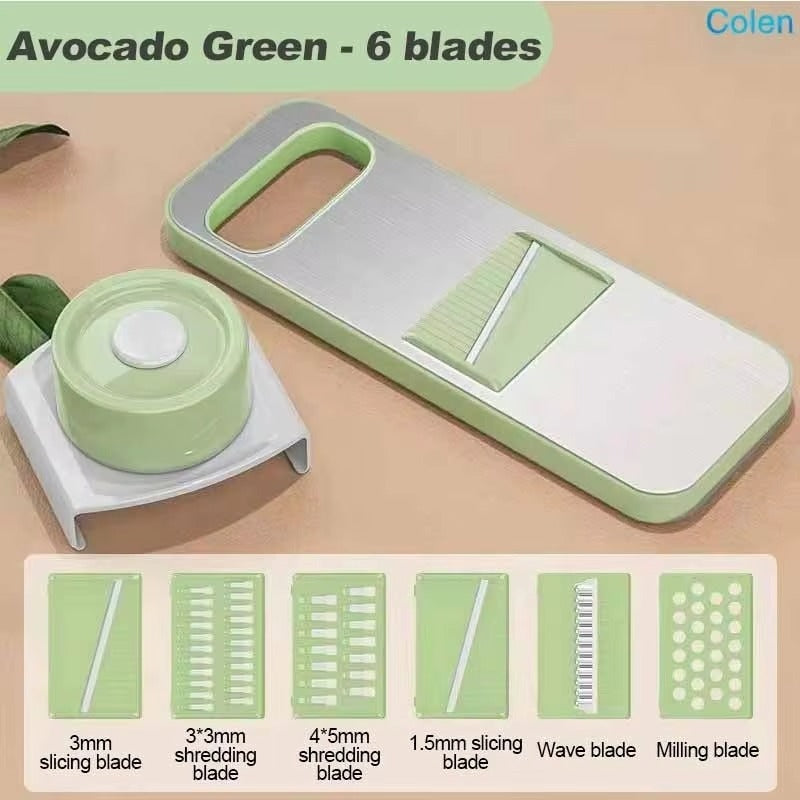 5 in 1 Vegetable Cutter-Kitchen Slicers showing stainless steel blades and ergonomic design for easy vegetable slicing