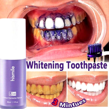 30ml V34 Whitening Toothpaste showing whitening formula for teeth and gum care