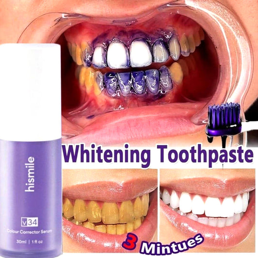 30ml V34 Whitening Toothpaste showing whitening formula for teeth and gum care