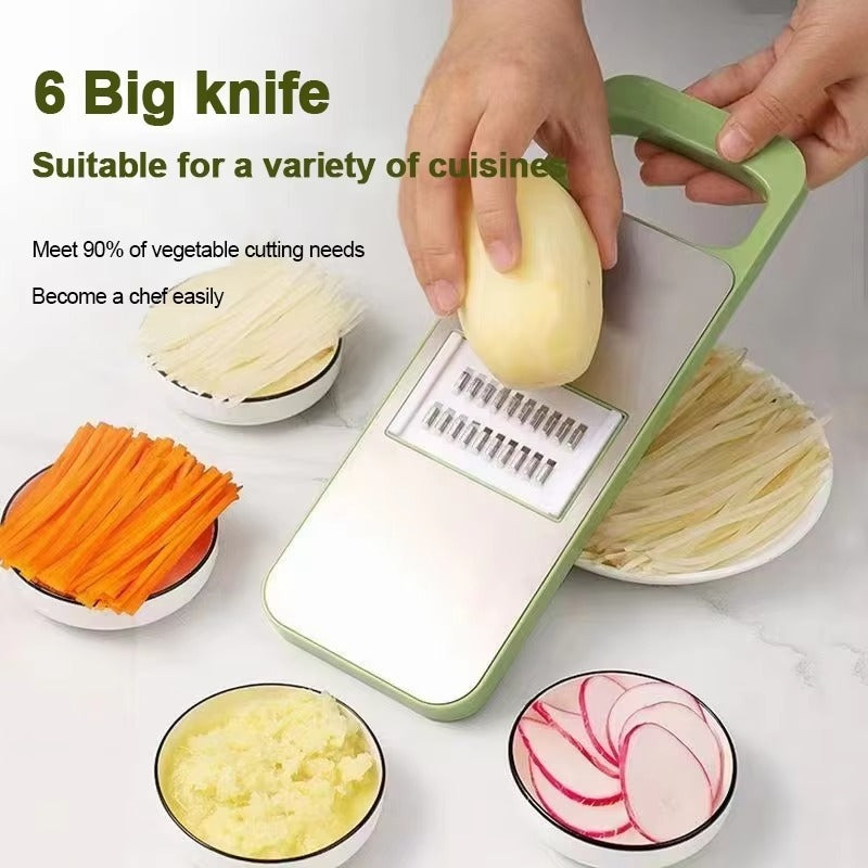 5 in 1 Vegetable Cutter-Kitchen Slicers showing stainless steel blades and ergonomic design for easy vegetable slicing