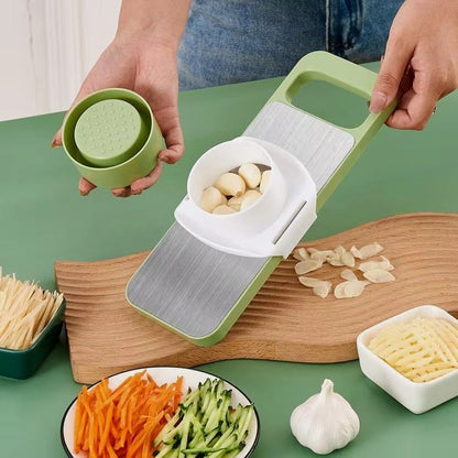 5 in 1 Vegetable Cutter-Kitchen Slicers showing stainless steel blades and ergonomic design for easy vegetable slicing